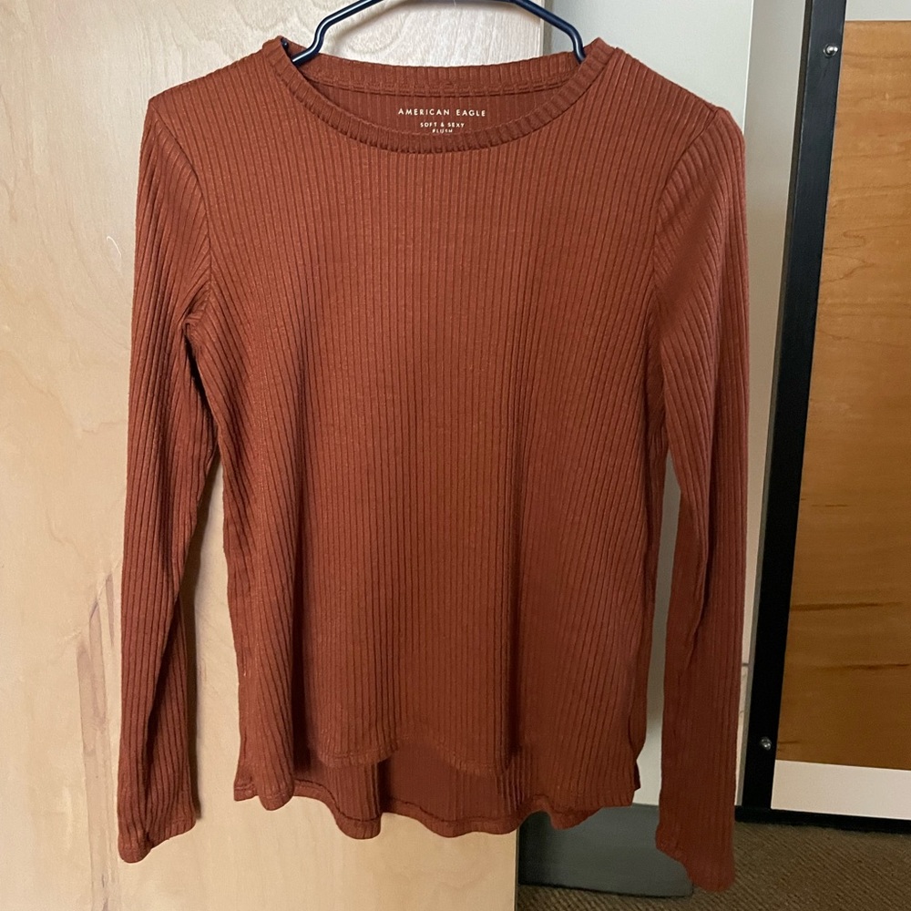 🌟 REDUCED SHIPPING 🌟 AE Pumpkin Ribbed Long-Sleeve